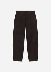 Curved Trouser in Suede - Chocolate - CO Collections